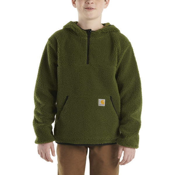 Carhartt Kids Boys Long-Sleeve Fleece Hooded Half-Zip Sweatshirt