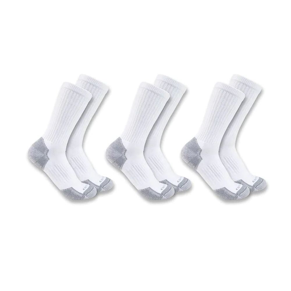 Carhartt Men's 3-Pack Midweight Cotton Blend Crew Socks - XL - White