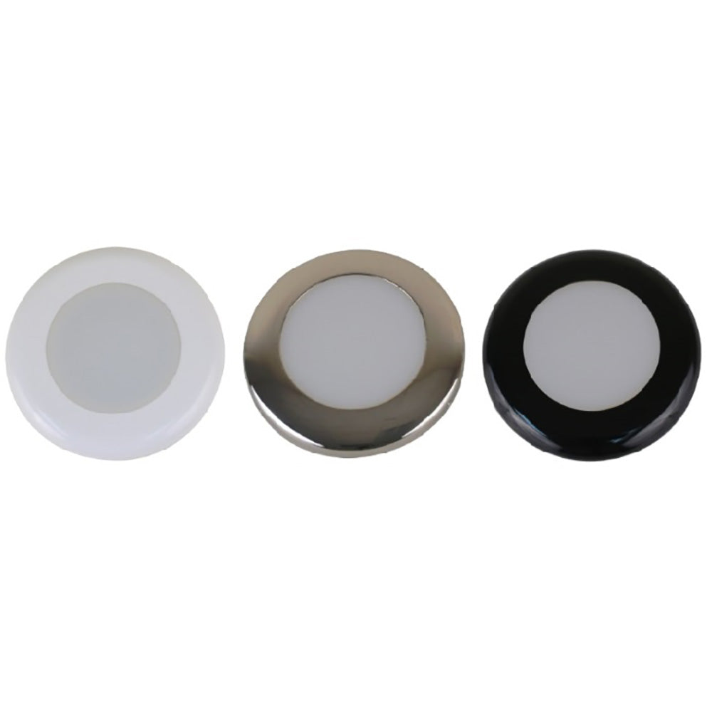 Scandvik A3C Downlight Kit - Warm White with SS, White, & Black Trim Rings