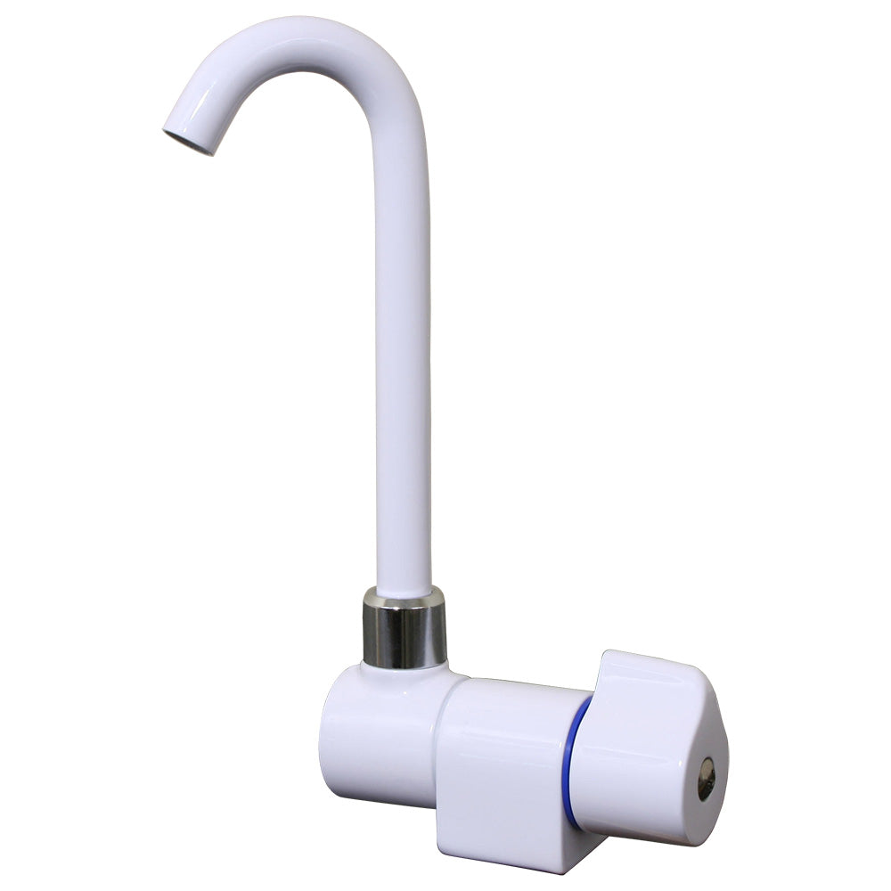 Scandvik Tall Tap with Folding Spout - White Powder Coat Finish