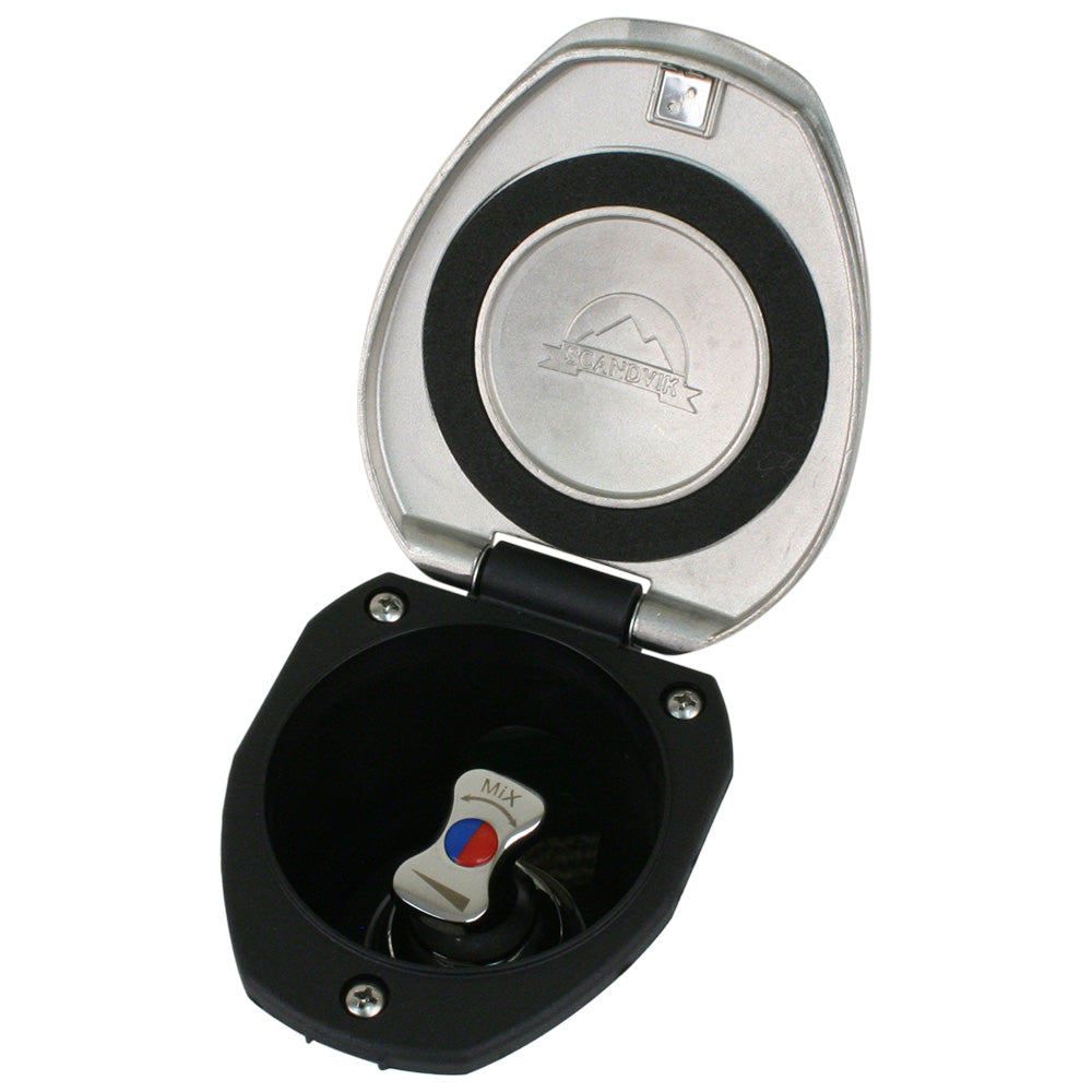 Scandvik Recessed T-Handle Mixing Valve - SS with Black Cup