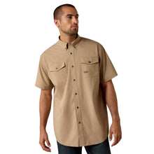 Ariat Men's Rebar Made Tough VentTEK DuraStretch SS Work Shirt Aqua Rail 10071541
