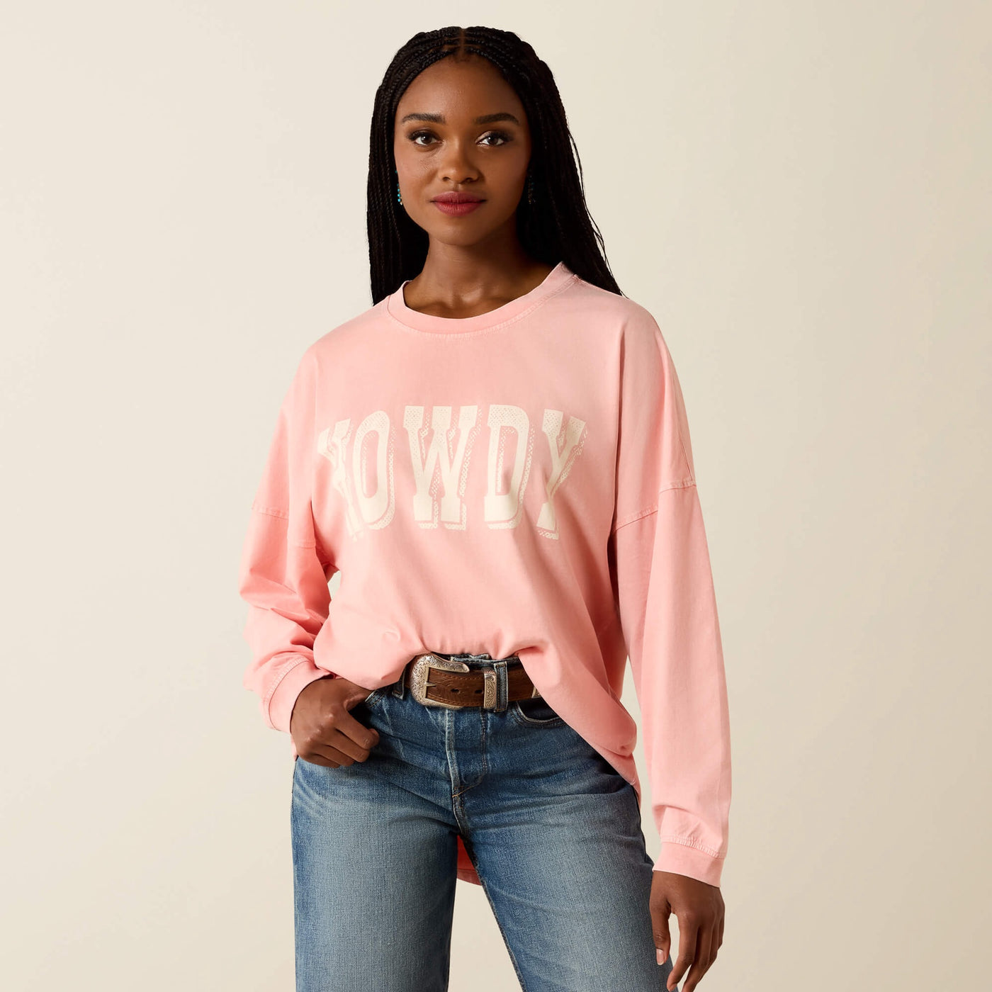 Ariat - Womens Canvas Oversized Long Sleeve T-Shirt