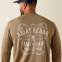 Ariat Men's Rebar Heat Fighter Label LS T-Shirt Greige 10071311