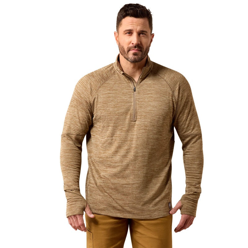 Ariat - Men's Rebar Gridwork Baselayer 1/4 Zip Watch Window T-Shirt
