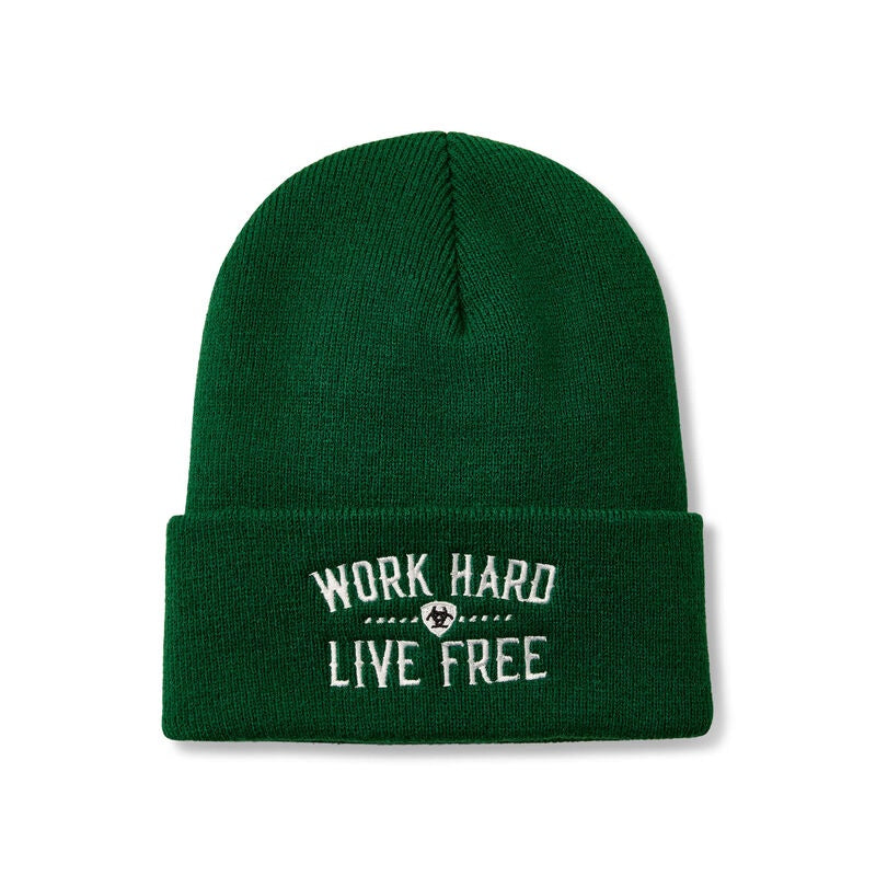 Ariat - Adult Rebar Work Hard Live Free Embroidery Beanie