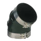 Trident Marine 4" ID 45-Degree EPDM Black Rubber Molded Wet Exhaust Elbow with 4 T-Bolt Clamps