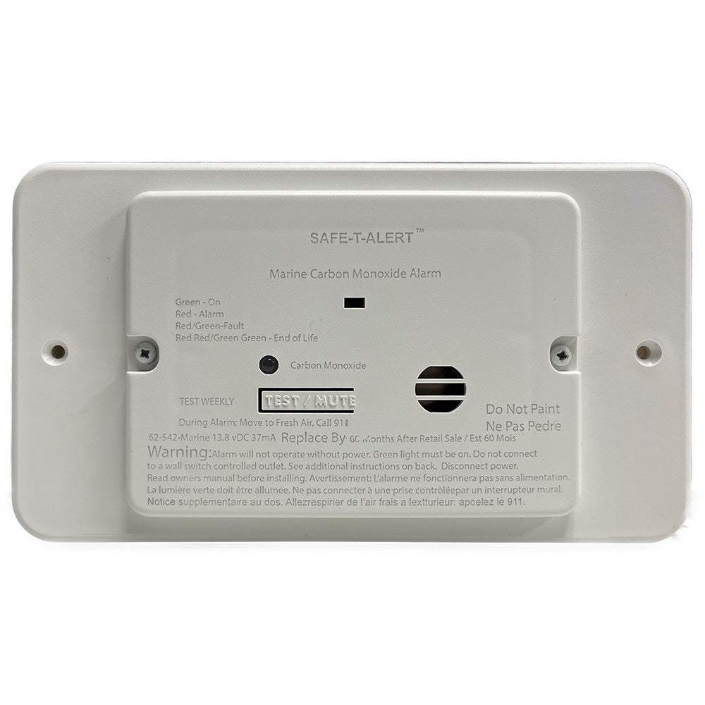 Safe-T-Alert 62 Series Marine Carbon Monoxide - Flush Mount - White - 12V with Trim Ring