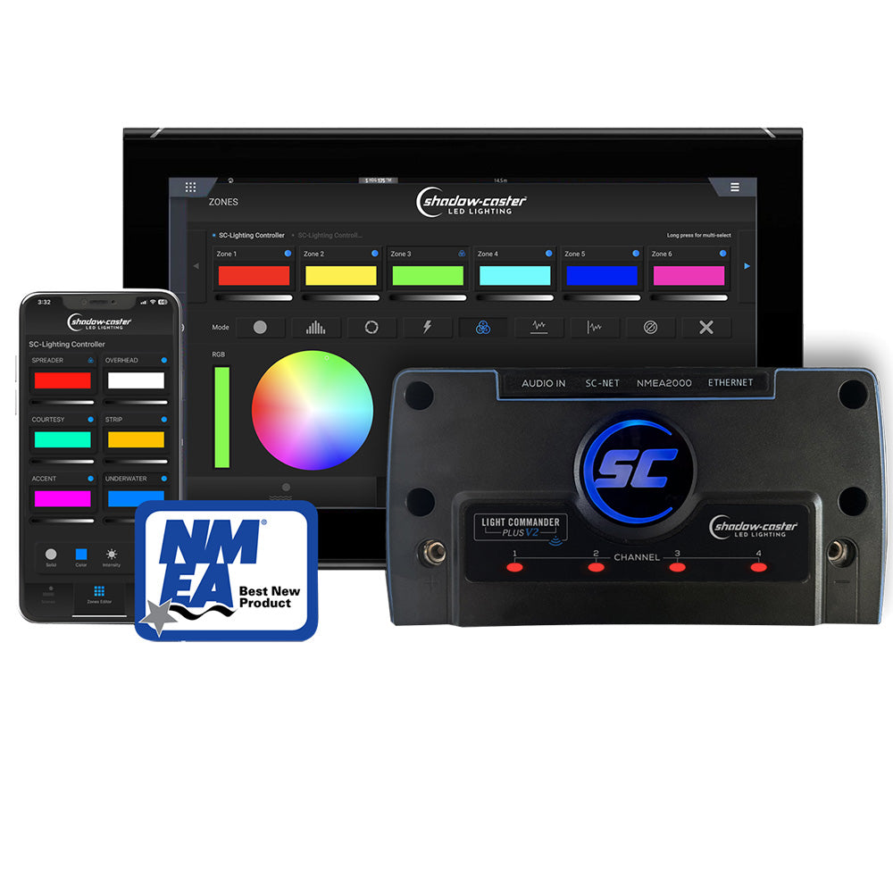 Shadow-Caster Light Commander Version 2 - 6-Zone Lighting Controller with Bluetooth/Wi-Fi, NMEA 2000 & HTML Ethernet Connectivity