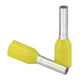 Pacer Yellow 18 AWG Wire Ferrule - 6mm Length - 25 Pack