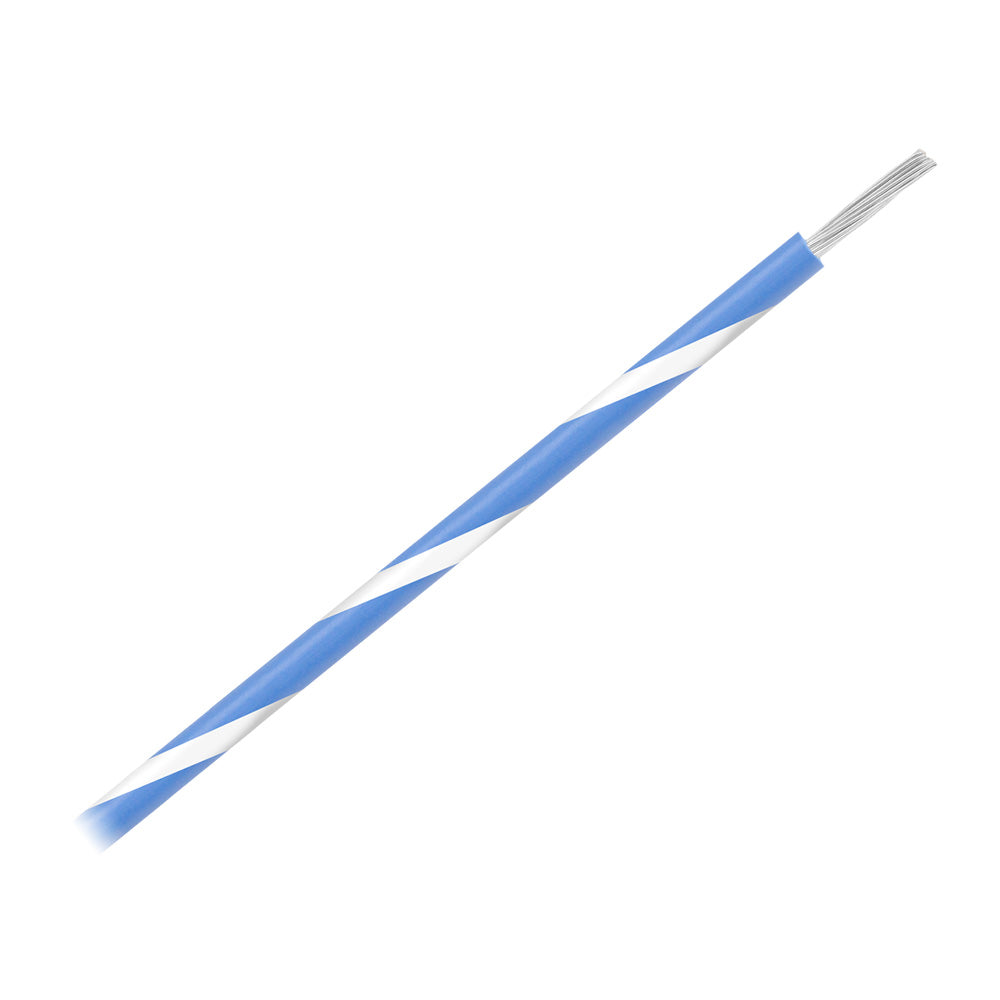 Pacer 16 AWG Gauge Striped Marine Wire 500' Spool - Blue with White Stripe