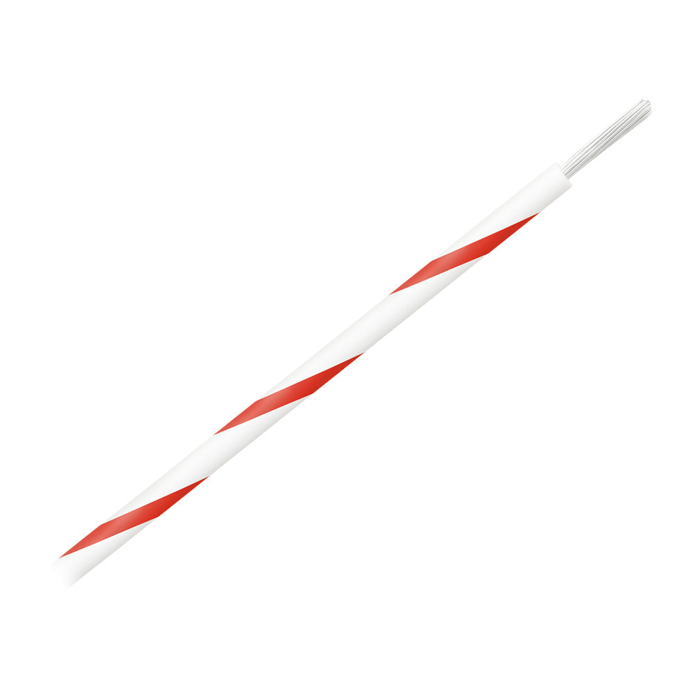 Pacer 16 AWG Gauge Striped Marine Wire 500' Spool - White with Red Stripe