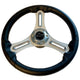 Schmitt Marine Torcello 14" Wheel - 03 Series - Polyurethane Wheel with Chrome Trim & Cap - Brushed Spokes - 3/4" Tapered Shaft - Retail Packaging