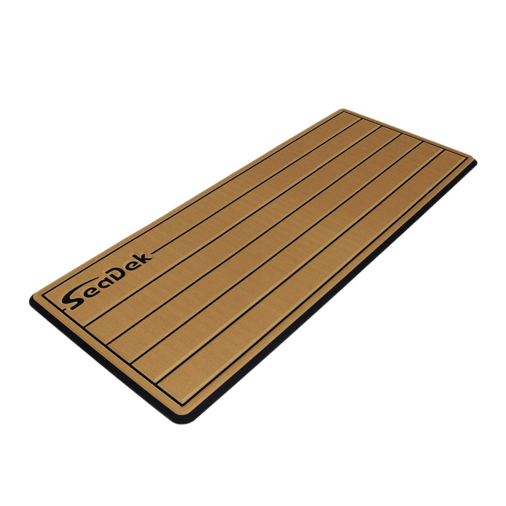 SeaDek 16” x 39" 20mm Dual Density Large Teak Helm Pad with SeaDek Logo - Brushed Texture - Mocha/Black (406.4mm x 990.6mm x 20mm)