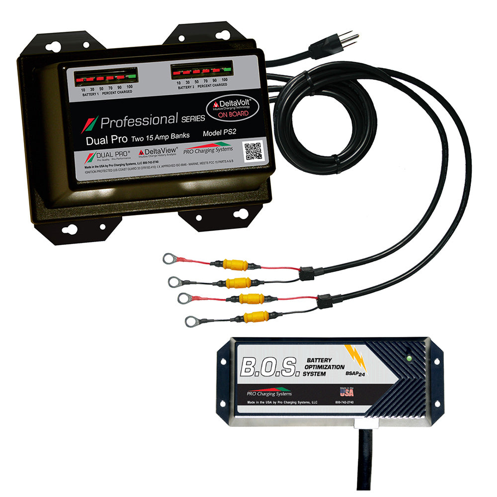 Dual Pro PS2 2 Bank Battery Charger with 2 Bank B.O.S.