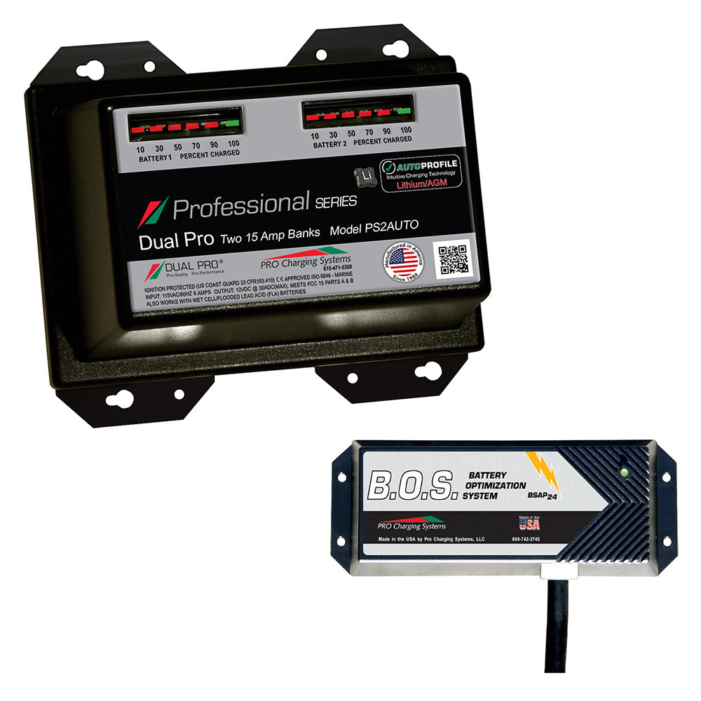 Dual Pro PS2 Auto 2 Bank Battery Charger with 2 Bank B.O.S.