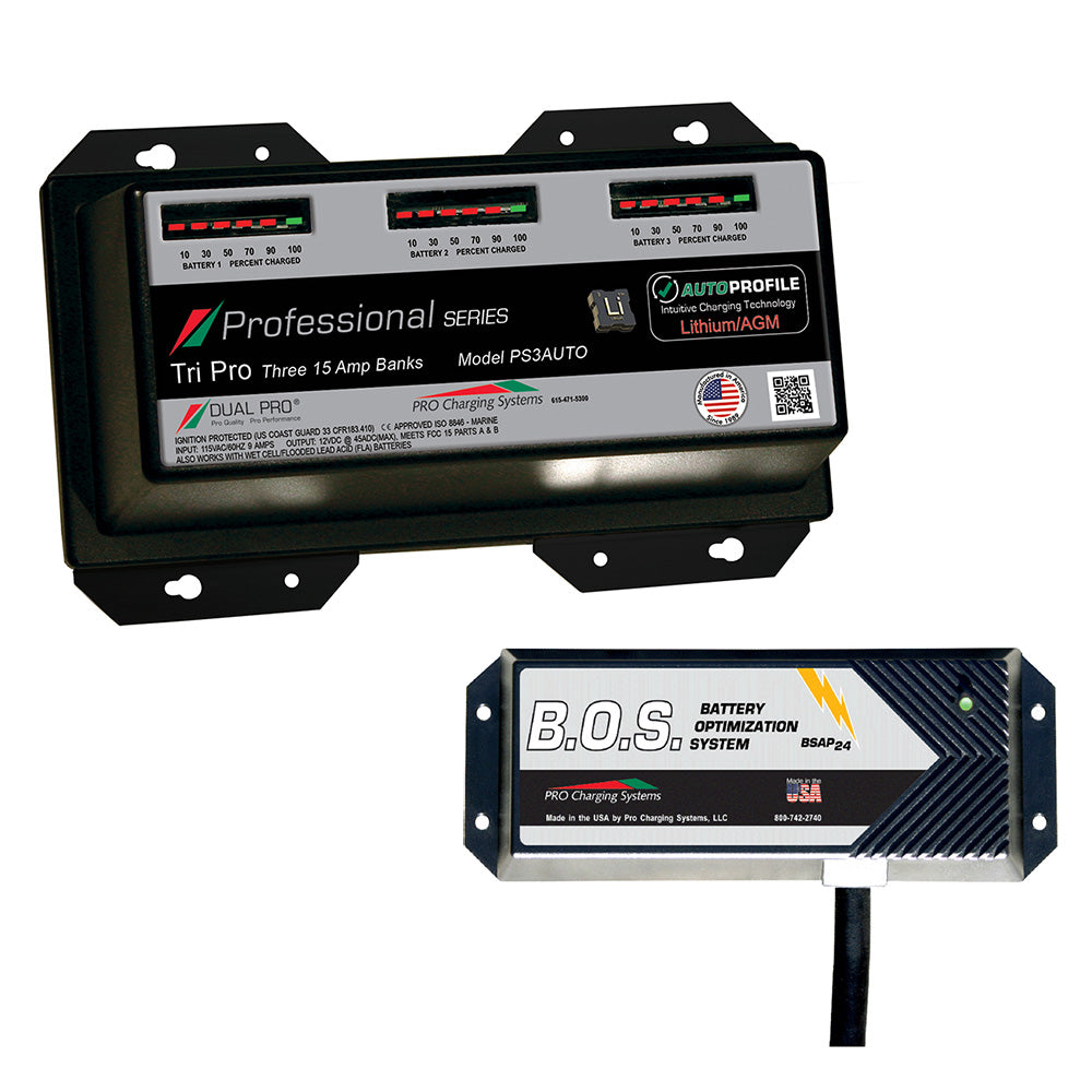 Dual Pro PS3 Auto 3 Bank Battery Charger with 3 Bank B.O.S.
