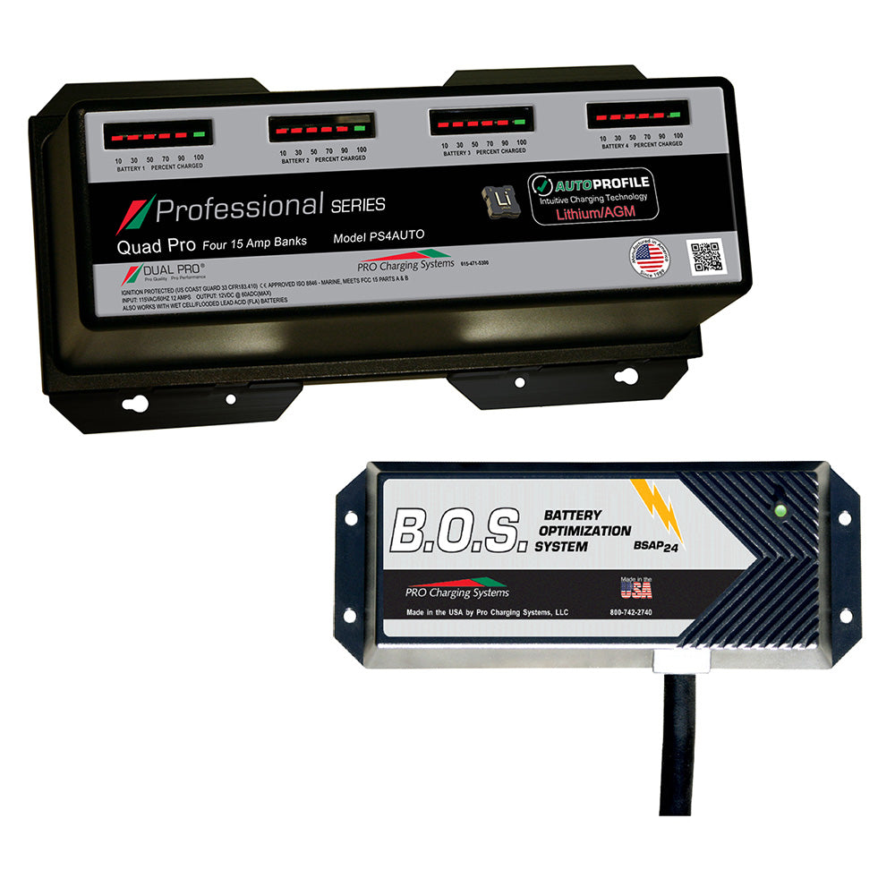 Dual Pro PS4 Auto 4 Bank Battery Charger with 2 Bank B.O.S.