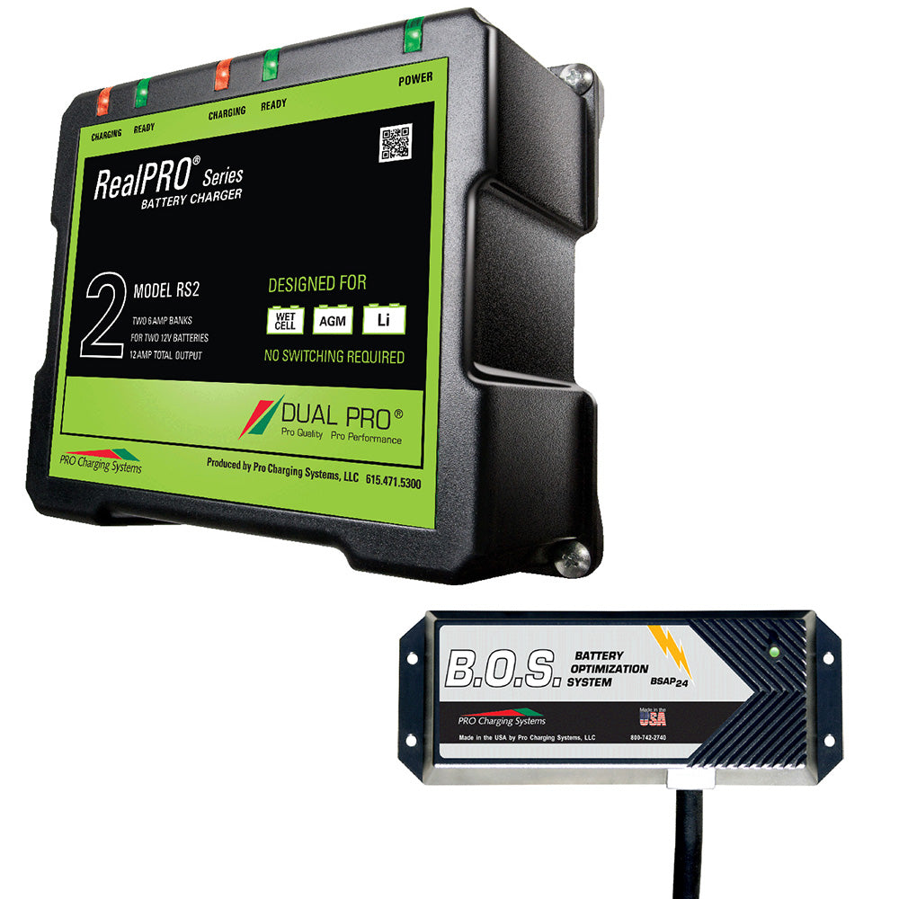 Dual Pro RS2 2 Bank Battery Charger with 2 Bank B.O.S.