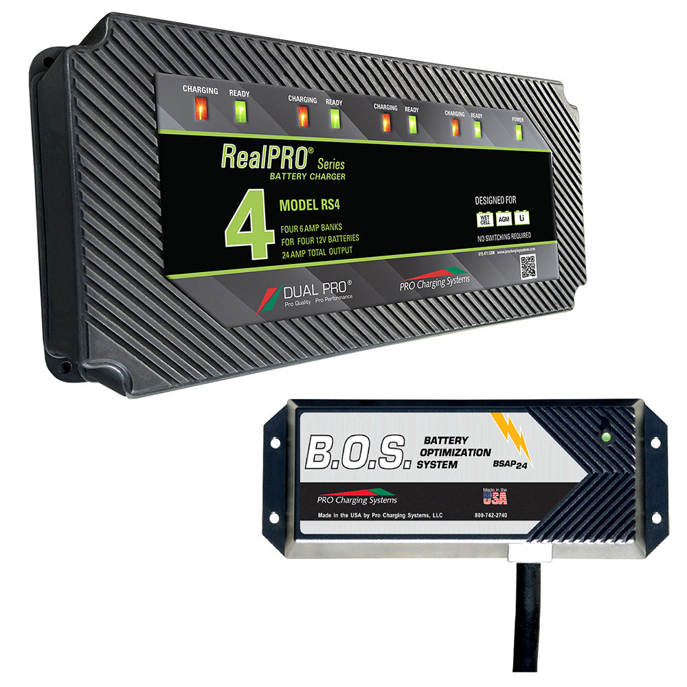 Dual Pro RS4 4 Bank Battery Charger with 3 Bank B.O.S.