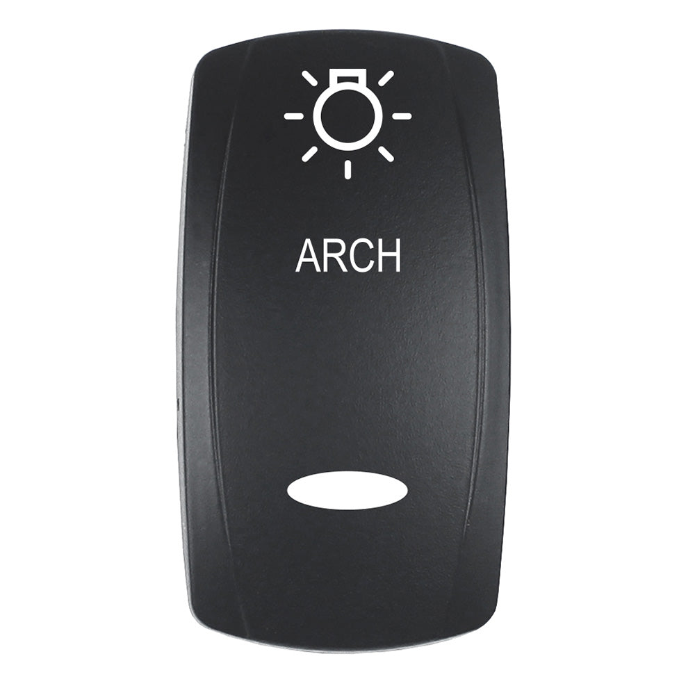 Pacer Actuator - 'ARCH' for V Series Contura Switches - Black - Laser Etched (Top/Bottom Light)