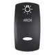 Pacer Actuator - 'ARCH' for V Series Contura Switches - Black - Laser Etched (Top/Bottom Light)