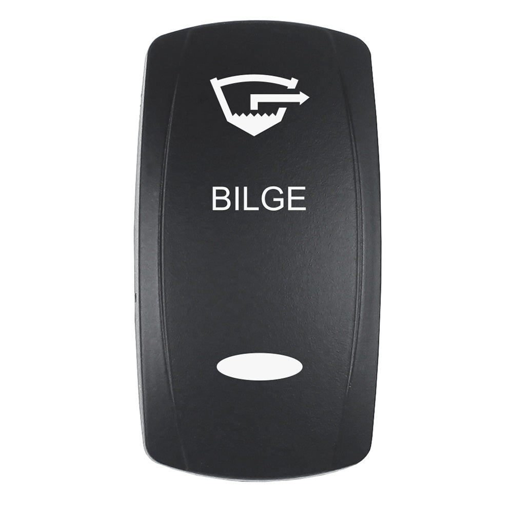 Pacer Actuator - 'BILGE' for V Series Contura Switches - Black - Laser Etched (Top/Bottom Light)