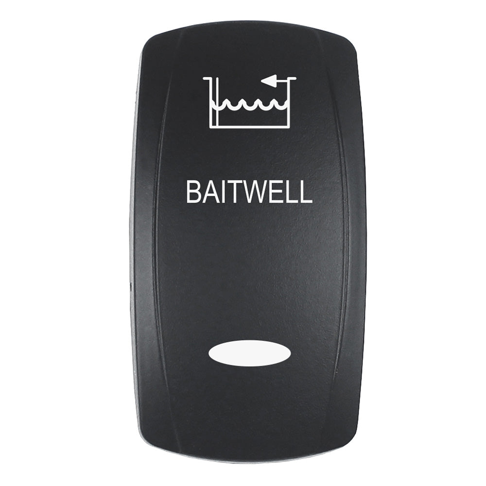 Pacer Actuator - 'BAITWELL' for V Series Contura Switches - Black - Laser Etched (Top/Bottom Light)