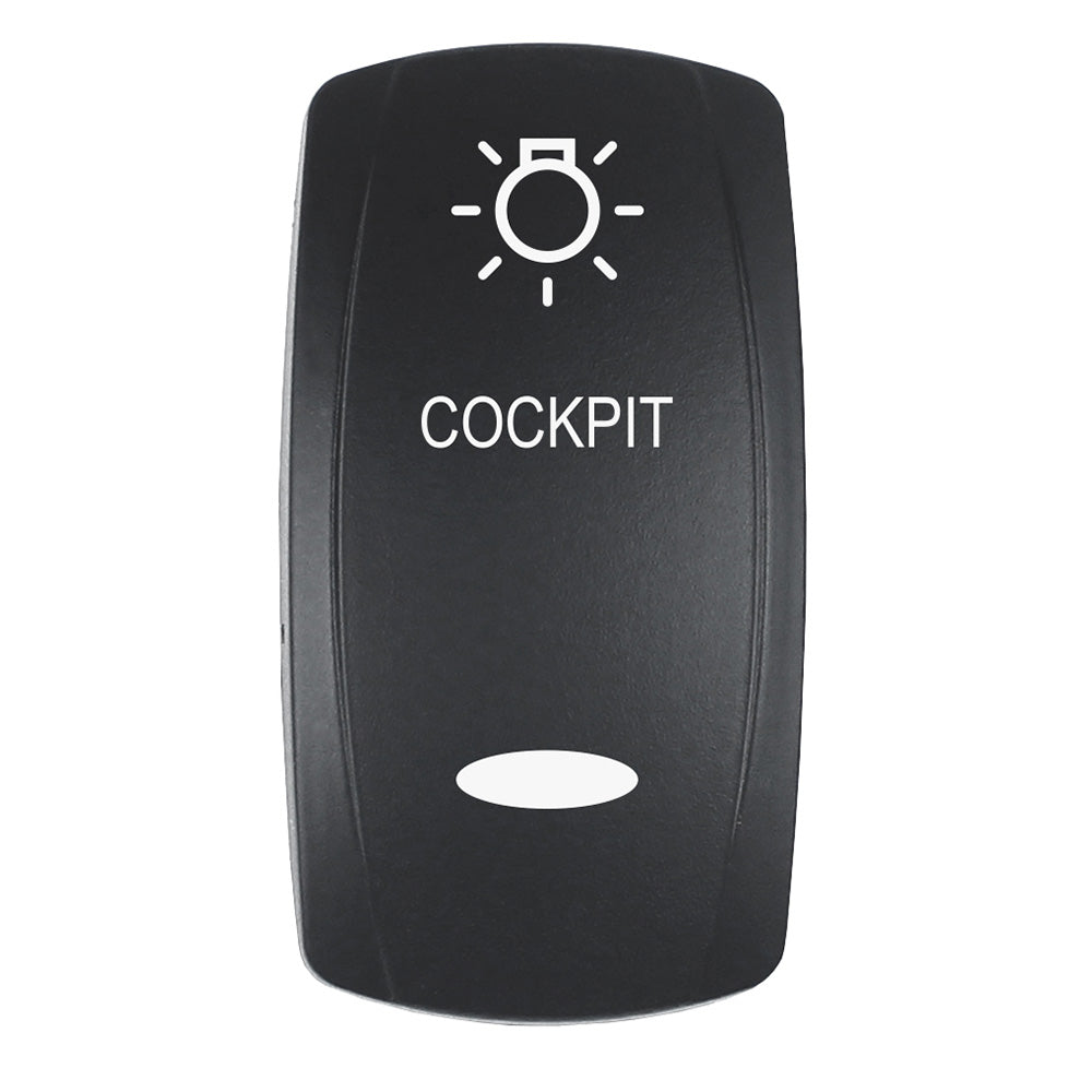 Pacer Actuator - 'COCKPIT' for V Series Contura Switches - Black - Laser Etched (Top/Bottom Light)