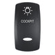 Pacer Actuator - 'COCKPIT' for V Series Contura Switches - Black - Laser Etched (Top/Bottom Light)