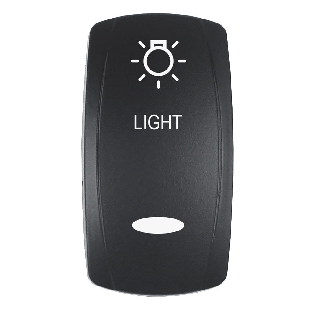 Pacer Actuator - 'LIGHT' for V Series Contura Switches - Black - Laser Etched (Top/Bottom Light)