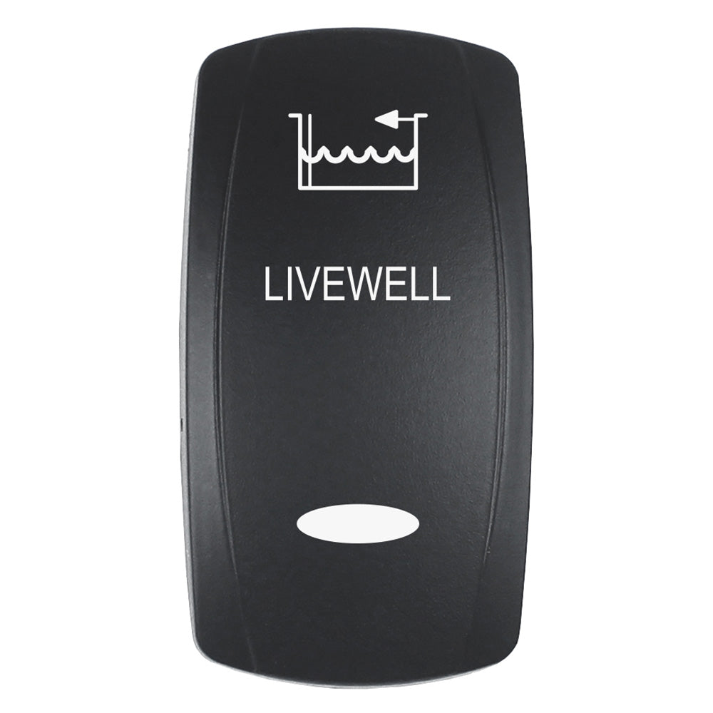 Pacer Actuator - 'LIVEWELL' for V Series Contura Switches - Black - Laser Etched (Top/Bottom Light)