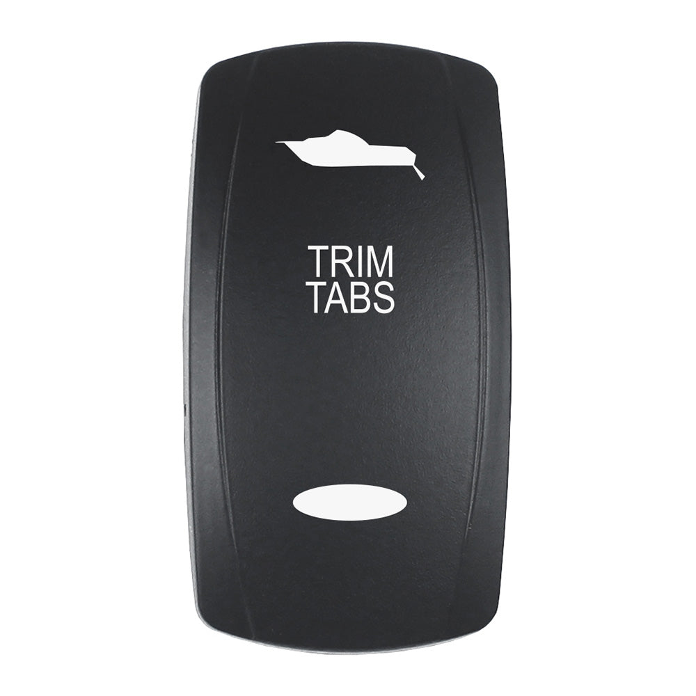 Pacer Actuator - 'TRIM TABS' for V Series Contura Switches - Black - Laser Etched (Top/Bottom Light)