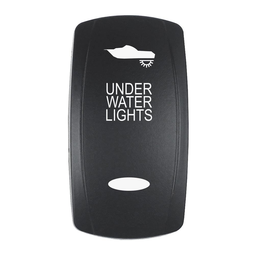 Pacer Actuator - 'UNDER WATER LIGHTS' for V Series Contura Switches - Black - Laser Etched (Top/Bottom Light)