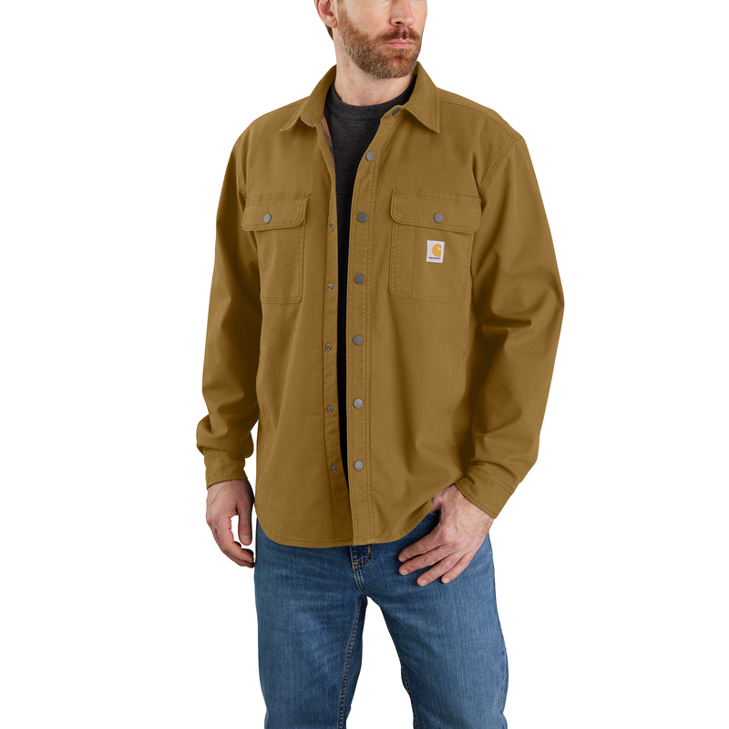 Carhartt Rugged Flex Relaxed Fit Canvas Fleece Lined Shirt Jacket