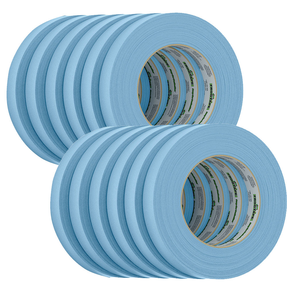 FrogTape CP 250 Medium-High Adhesion Masking Tape - 18MM x 55M x 12-Pack - Light Blue - Rated for 250°F