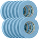 FrogTape CP 250 Medium-High Adhesion Masking Tape - 24MM x 55M x 12-Pack - Light Blue - Rated for 250°F