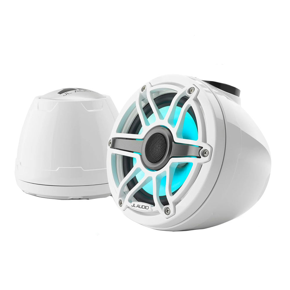 JL Audio M6 VeX™ Series 6.5" Enclosed Coaxial Speakers with RGB LED Lighting & White Sports Grilles - M6-650VEX-Gw-S-GwGw-i
