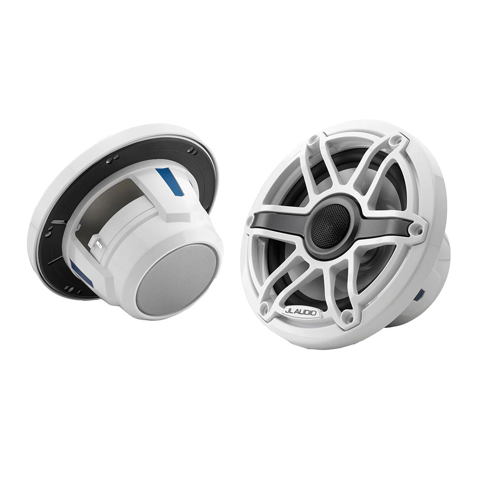 JL Audio M6 Series 6.5" Marine Coaxial Speakers with Gloss White Sport Grille - M6-650X-S-GwGw
