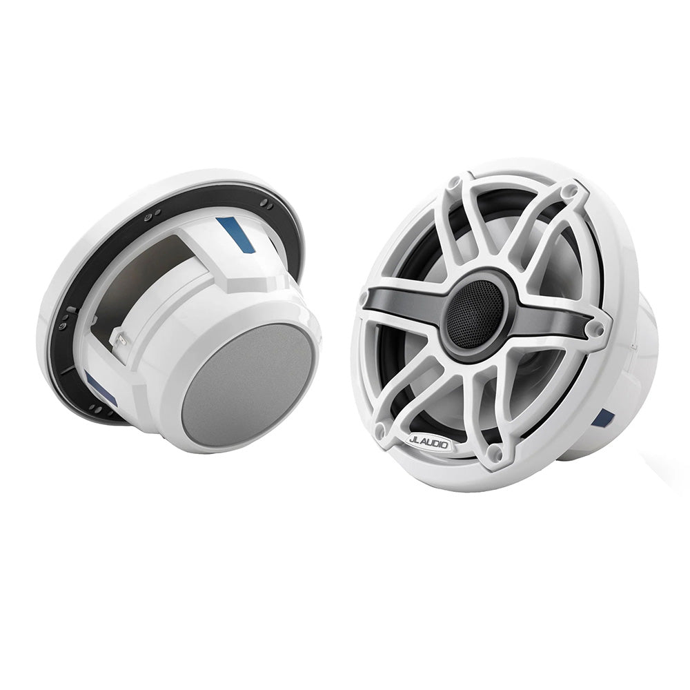 JL Audio M6 Series 7.7" Marine Coaxial Speakers with Gloss White Sport Grille - M6-770X-S-GwGw