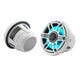 JL Audio M6 Series 8.8" Marine Coaxial Speakers with Gloss White Sport Grille & Transflective™ LED Lighting - M6-880X-S-GwGw-i