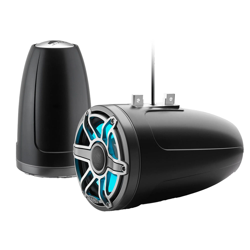 JL Audio M6 Series 8.8" Enclosed Tower Coaxial System with Titanium Sport Grille & Transflective™ LED Lighting - M6-880ETXv3-Sb-S-GmTi-i