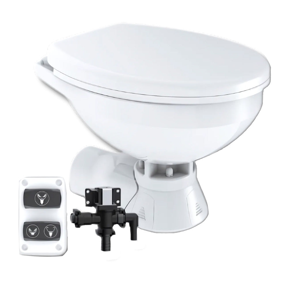 Commodore Quiet Flush Electric Toilet - Rear Macerator with Solenoid Valve - Regular Size