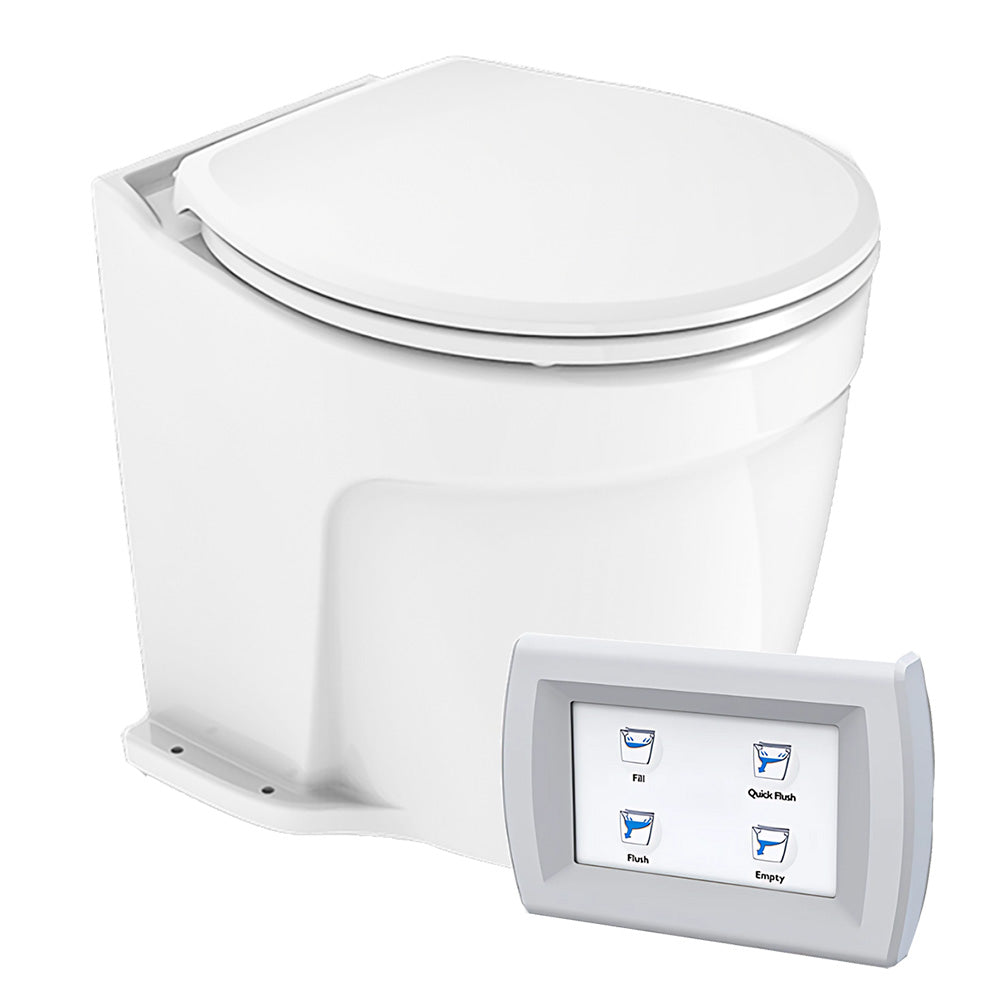 Commodore Deluxe Flush Electric Toilet with Solenoid Valve - Fresh Water Pump