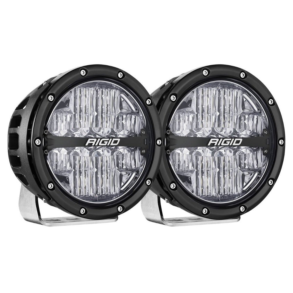 RIGID Industries 360-Series RGBW 6" Offroad Lamp Drive Beam with RGBW Backlight Pods - Set of 2
