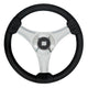 Uflex - Tavolara - 13.8" Black Polyurethane Steering Wheel with Silver Spokes & X62 Hub