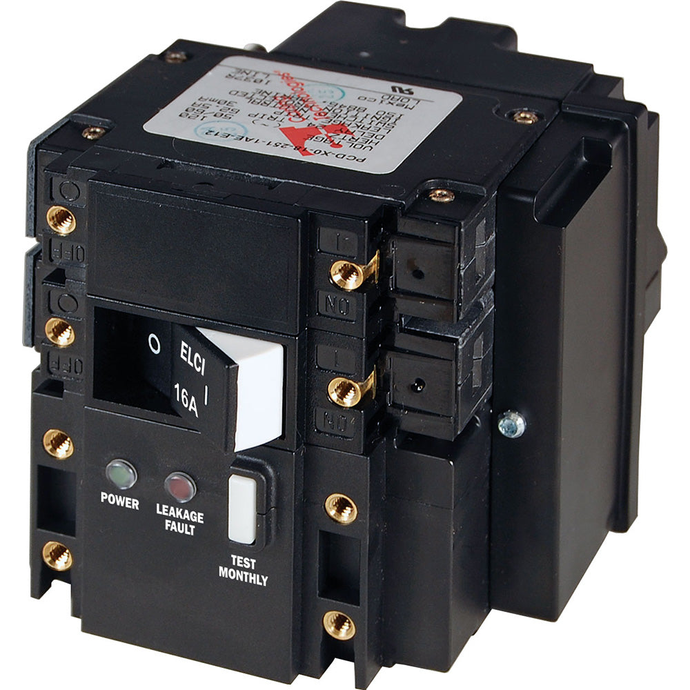 Blue Sea Systems C-Series ELCI Main Circuit Breaker - Double Pole 230V AC 16A
