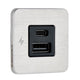 Scanstrut TILE USB-A/USB-C Interior Charging Socket - 12/24V - Stainless Steel Bezel