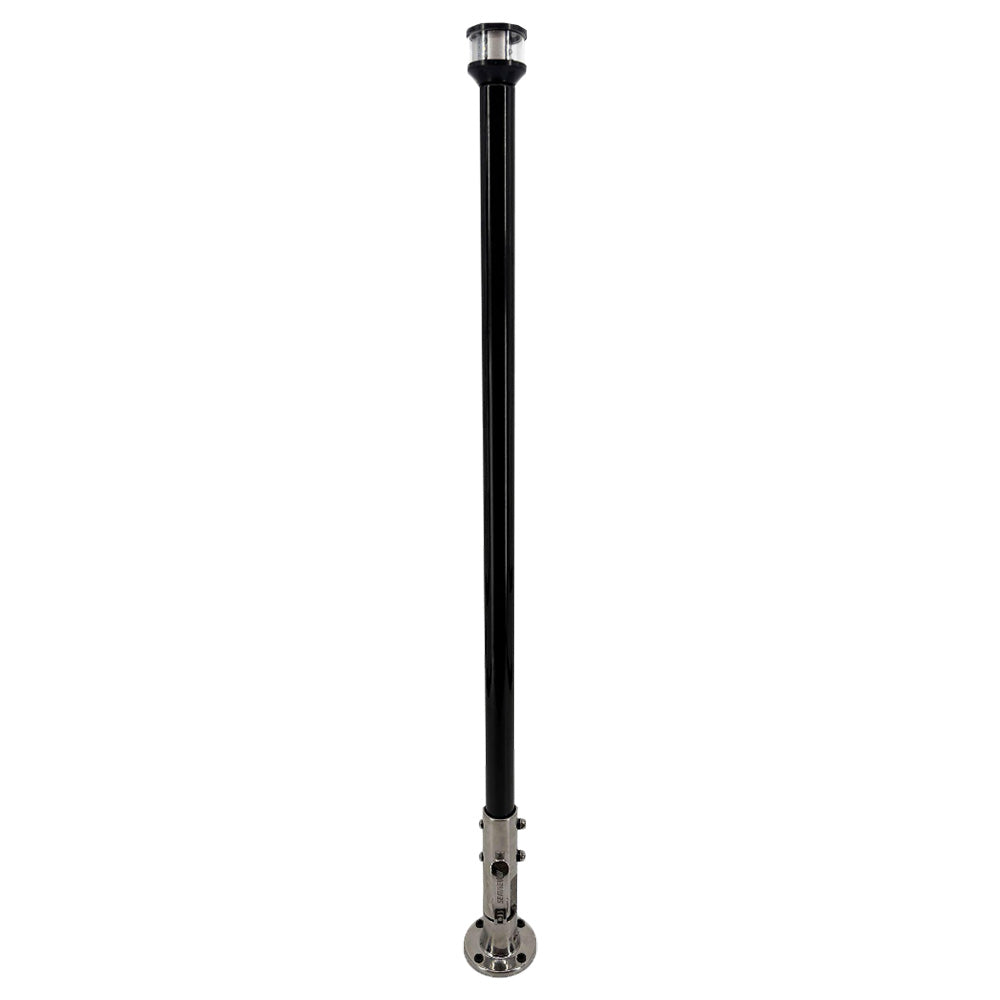 Seaview 36" Manually Folding Light Post with 316 Stainless Steel Base & LTBLED12C5 Navigation Light - Black