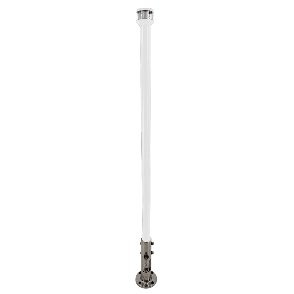 Seaview 36" Manually Folding Light Post with 316 Stainless Steel Base & LTBLED12C5 Navigation Light - White
